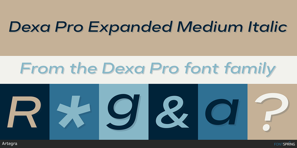 Dexa Pro Expanded Medium Italic Font
