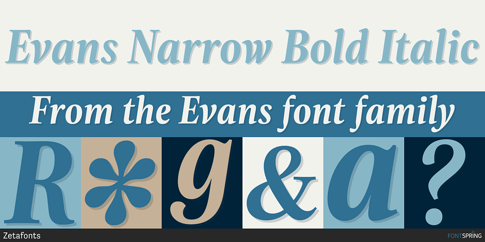 Evans Narrow Bold Italic Font