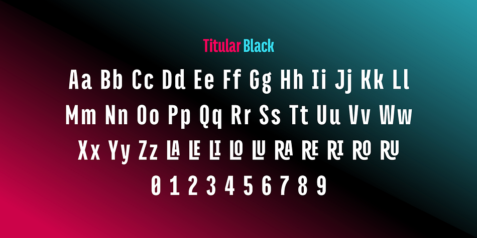 Titular font family example.