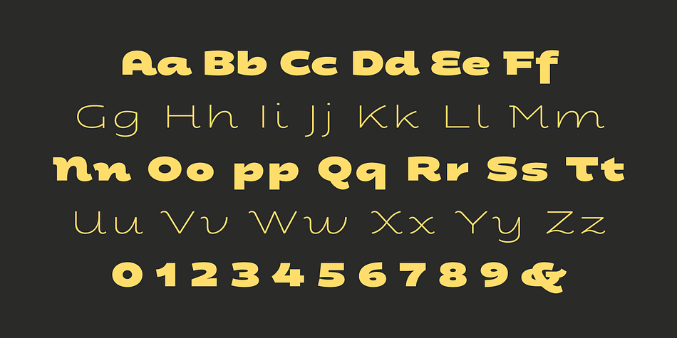 Displaying the beauty and characteristics of the Fondue font family.
