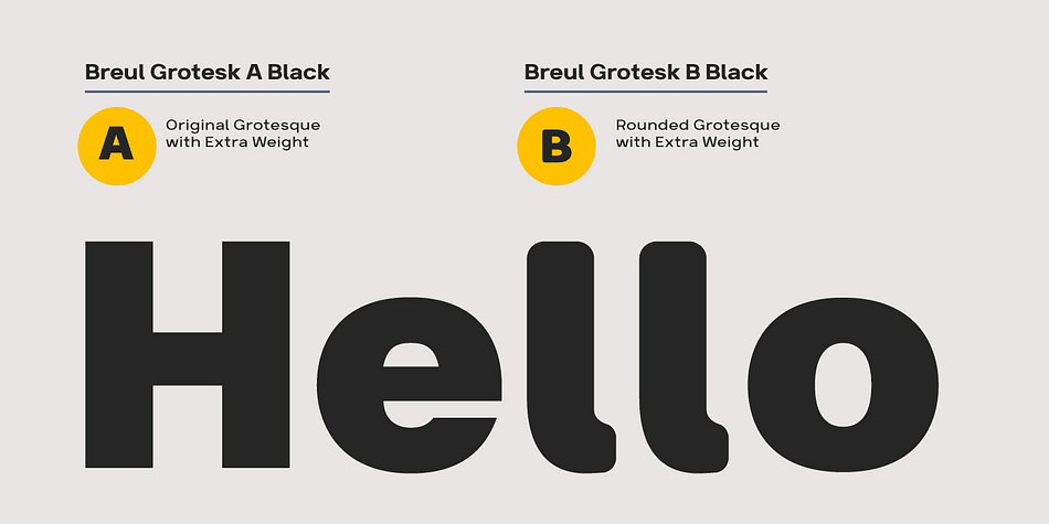 Breul Grotesk font family sample image.