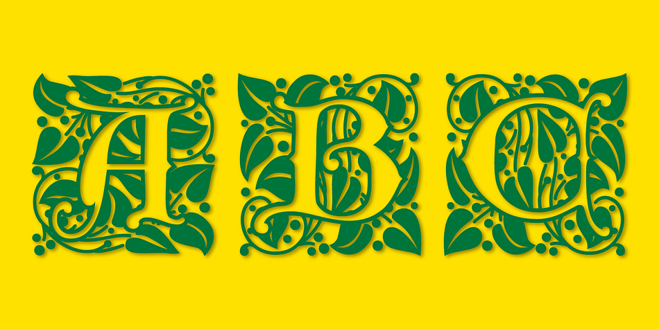 Highlighting the Ornate Initials font family.