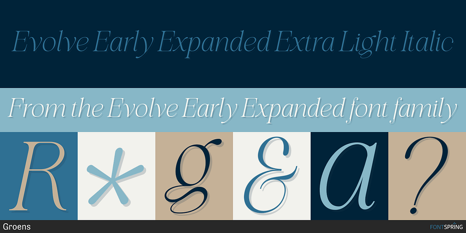 Evolve Early Expanded Extra Light Italic Font