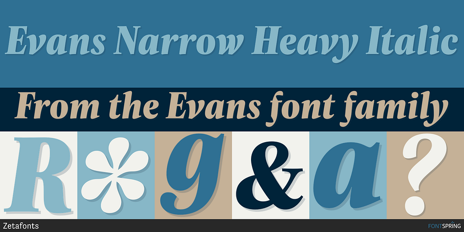 Evans Narrow Heavy Italic Font