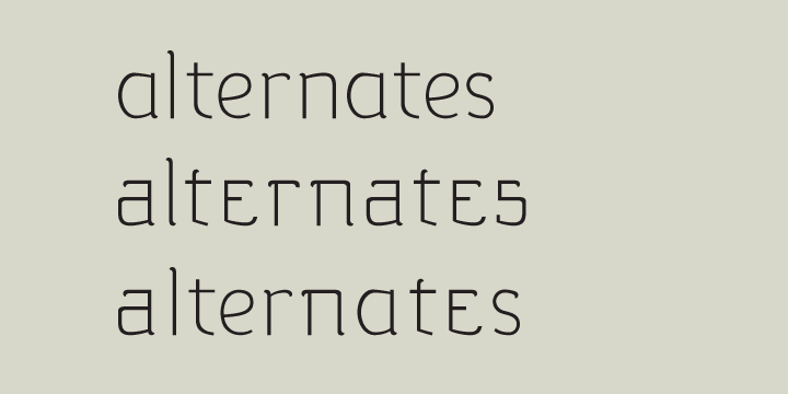 ideal for use in large sizes, such as posters and titles, it is an alternative to italics.