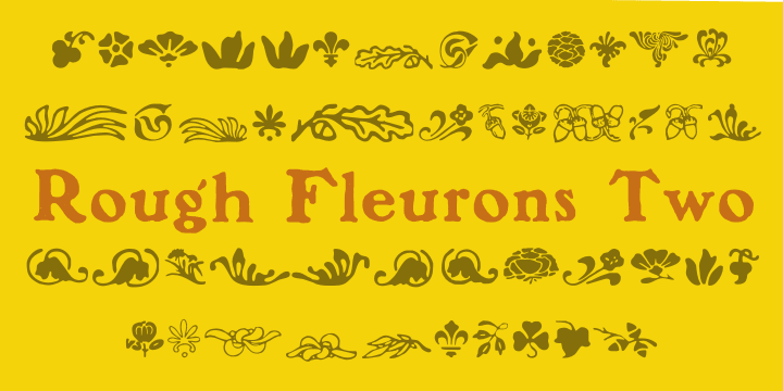 Rough Fleurons font family sample image.