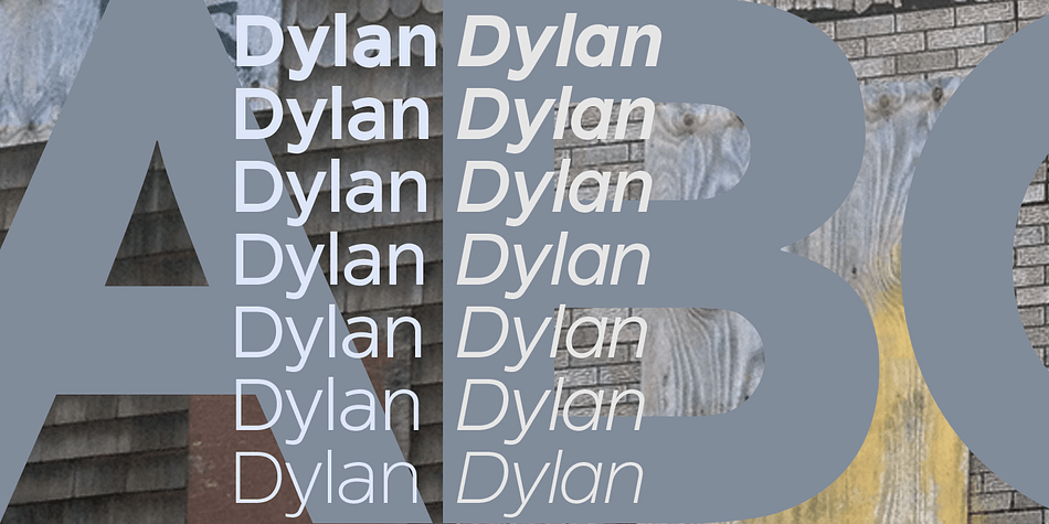 Displaying the beauty and characteristics of the Dylan font family.