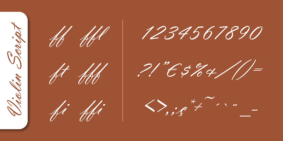 Emphasizing the favorited Violin Script Pro font family.