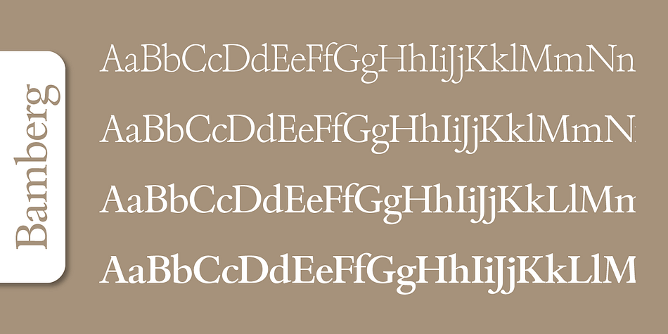 Emphasizing the favorited Bamberg Serial font family.