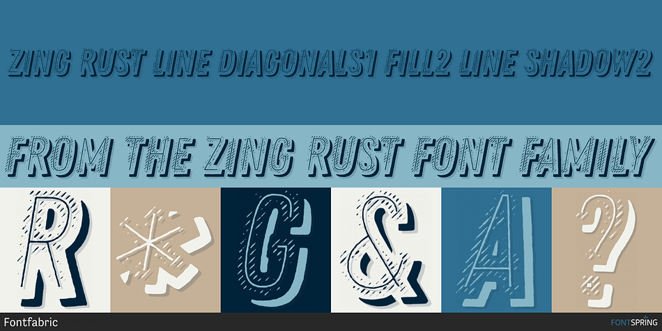 Zing Rust Line Diagonals1 Fill2 Line Shadow2 Font
