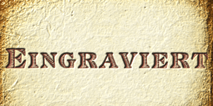 Emphasizing the popular Eingraviert font family.