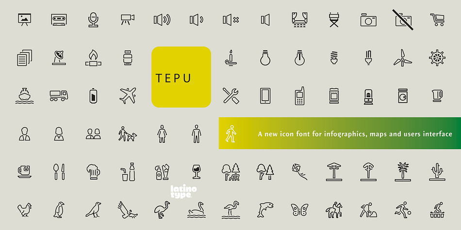 Displaying the beauty and characteristics of the Tepu font family.