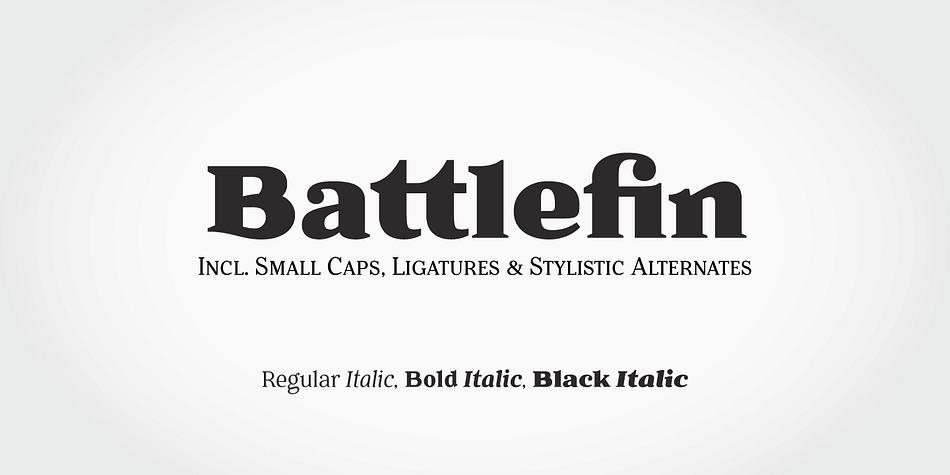 Displaying the beauty and characteristics of the Battlefin font family.