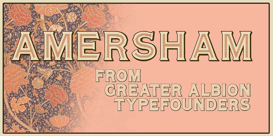 Amersham is a family of three copperplate display roman typefaces inspired by traditional sign writing techniques.