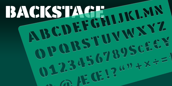 Displaying the beauty and characteristics of the Backstage font family.