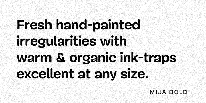 Displaying the beauty and characteristics of the Mija font family.