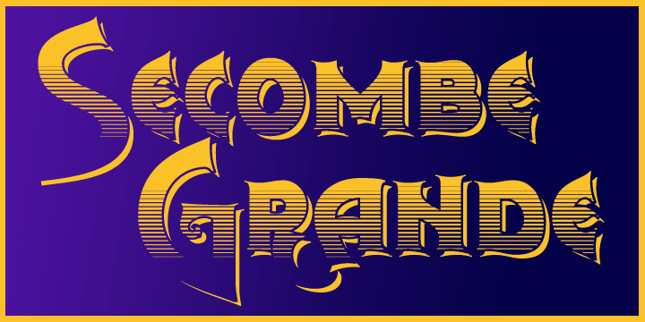 Secombe is a lively fun family of typefaces in the spirit of the turn of the last century.