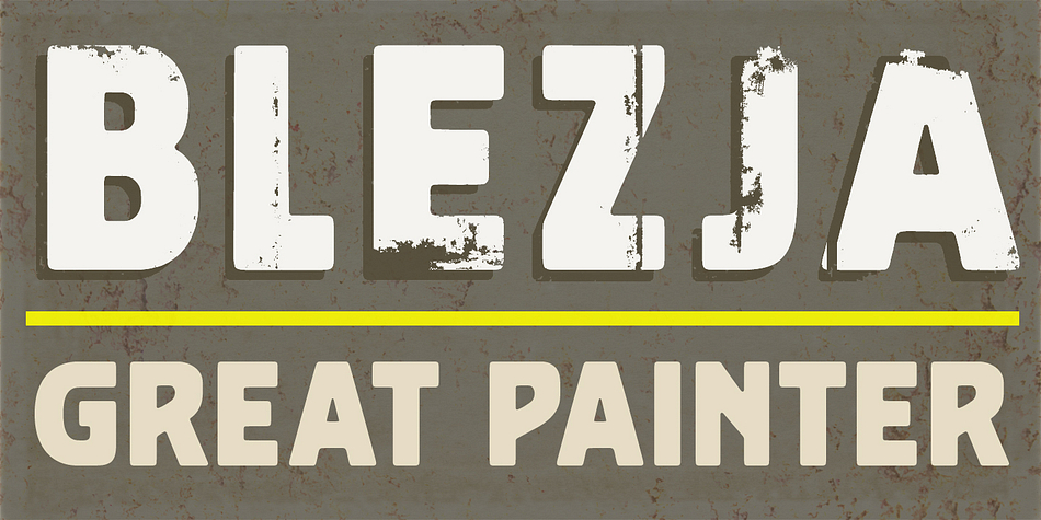 Blezja font family example.