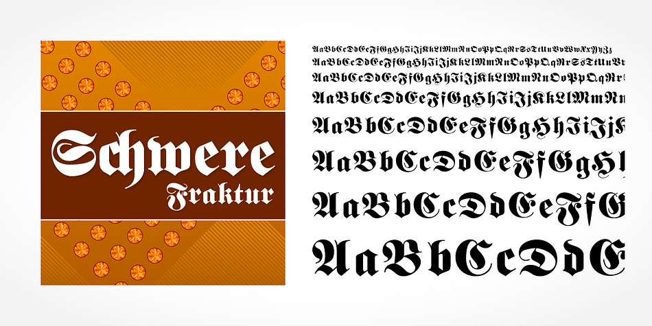 Schwere Fraktur Pro is a classic blackletter font of its epoch which inspires you to create vintage-looking designs with ease.