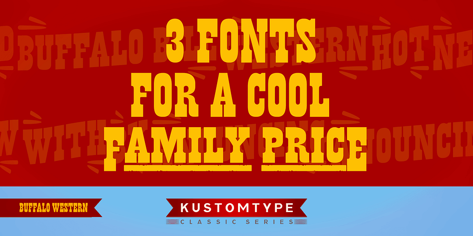Highlighting the Buffalo Western font family.