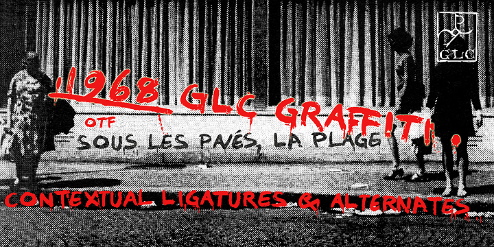 Displaying the beauty and characteristics of the 1968 GLC Graffiti font family.