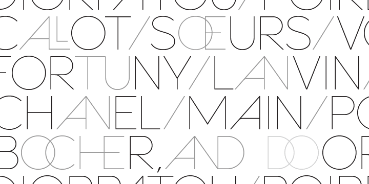 Stylistically, as an all-caps typeface, Sevigne exudes a greater sense of harmony and polish due to its unicase form where the interplay of a limited amount of characters is the focus.