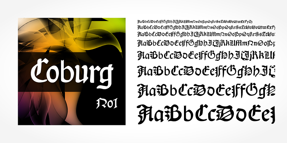 Coburg No1 is a classic blackletter font of its epoch which inspires you to create vintage-looking designs with ease.