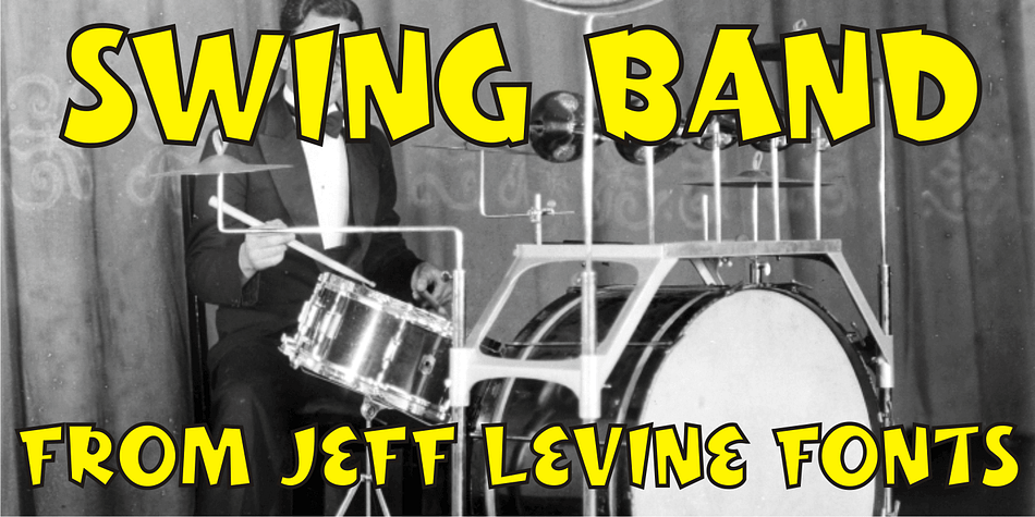 Swing Band JNL is a casual, playful type design inspired by the title lettering from "Hi-De-Ho", a 1930s all-black cast film starring legendary bandleader Cab Calloway.