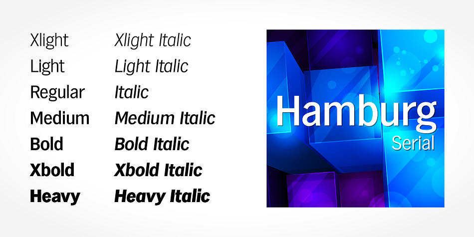 Highlighting the Hamburg Serial font family.