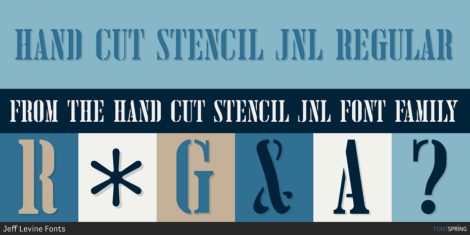 Hand Cut Stencil JNL Regular Font