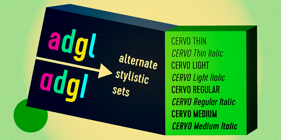 Cervo font family example.