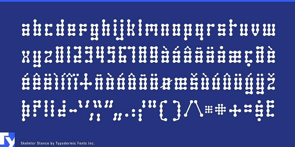 Displaying the beauty and characteristics of the Skeletor Stance font family.