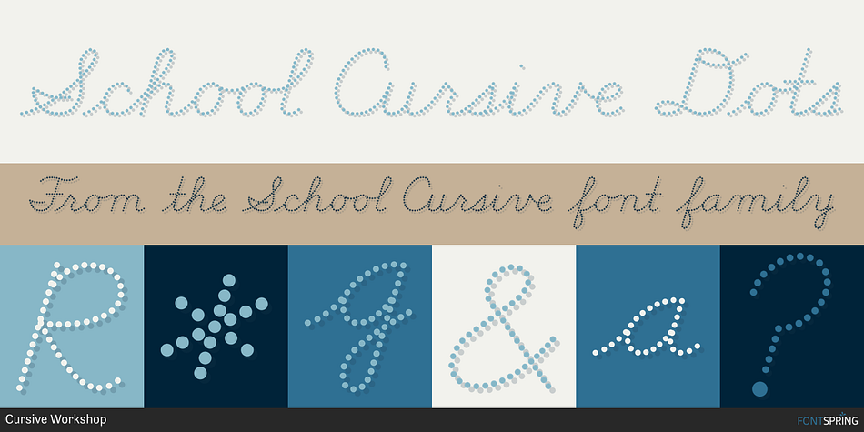 School Cursive Dots Font