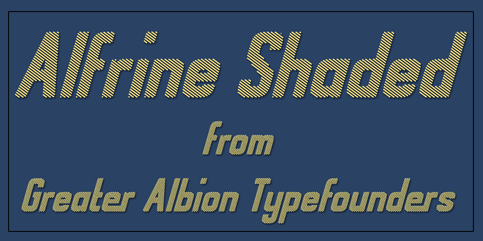 Two typefaces are offered- regular and diagonally shaded forms.