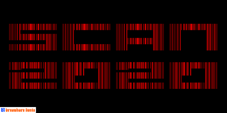 Scan is literally a barcode font, made of actual barcodes, shaped in De Stijl style.