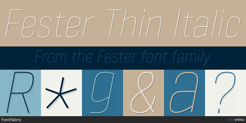 Fester Thin Italic Font