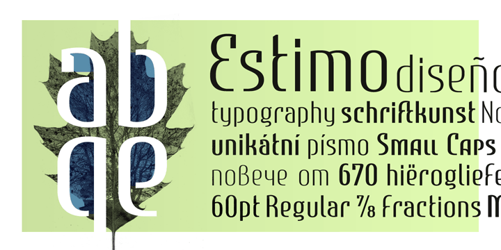 Originally developed as upper-case-only family, Estimo was inspired by the works of Bulgarian type and graphic designers in 1980’s.