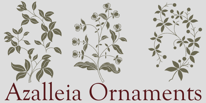 Azalleia Ornaments is a new flourished ornaments typeface.