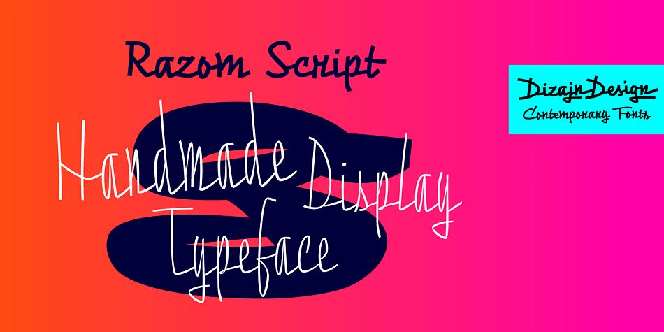Razom Script is a typeface with deep roots in pointed brush calligraphy that takes advantage of current font technology to go beyond handwriting and reach new limits.