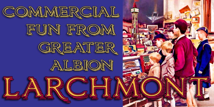 Larchmont is a piece of pure fun, inspired by inter war enamel advertising hoardings (often known as 
