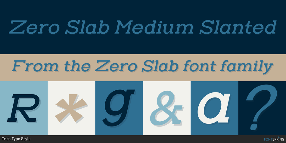 Zero Slab Medium Slanted Font