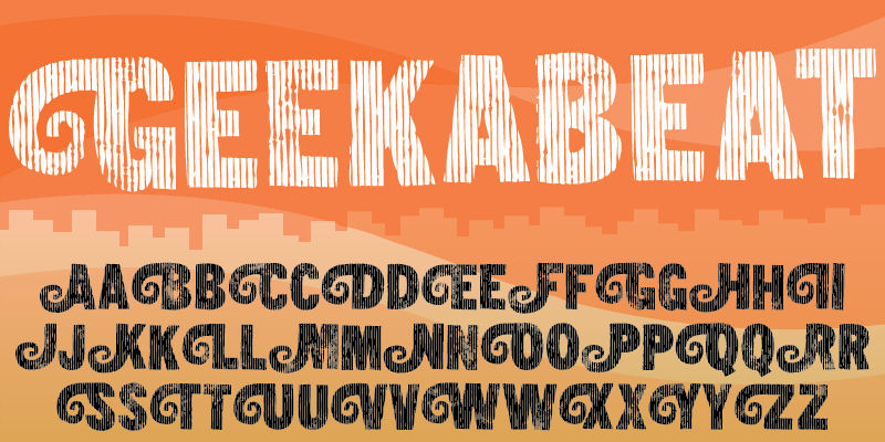 Displaying the beauty and characteristics of the Geekabeat font family.