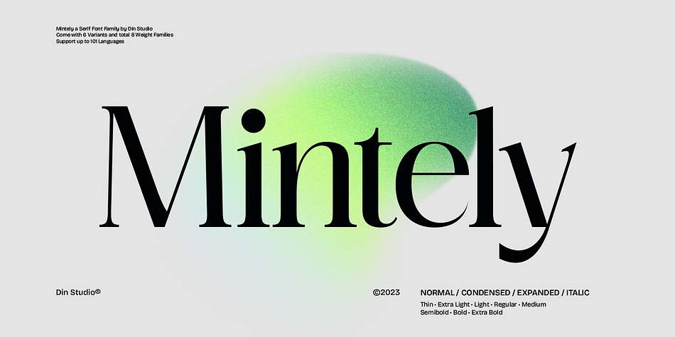 Mintely Thin Expanded Italic Font