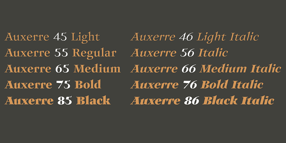 Highlighting the Auxerre font family.