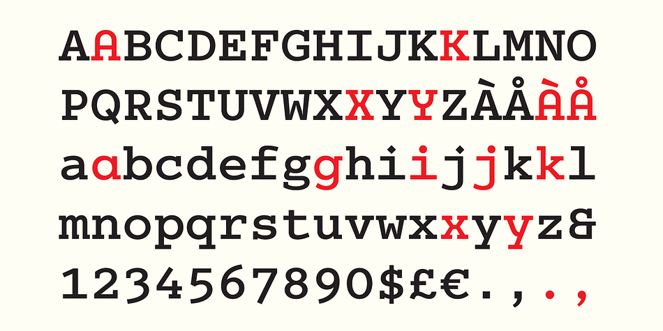 The typeface design was influenced by the nostalgia for the aesthetic of a typewriter.