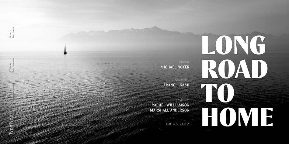 This typeface has eight styles  and was published by Typetype.