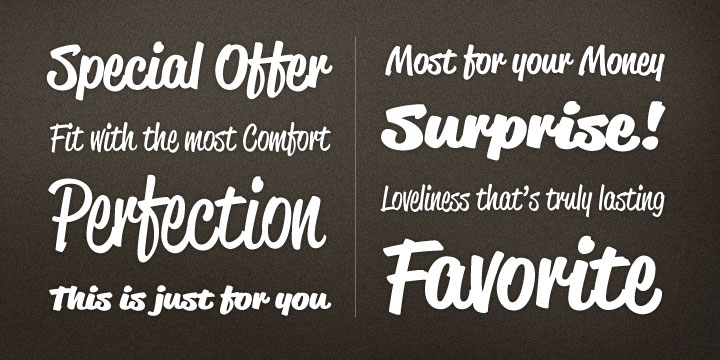 Emphasizing the favorited Reklame Script font family.