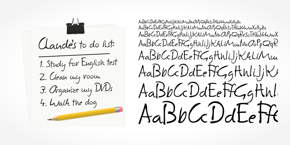 Claude Handwriting is a beautiful typeface that mimics true handwriting closely.