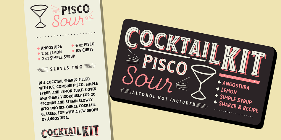 Taberna font family example.