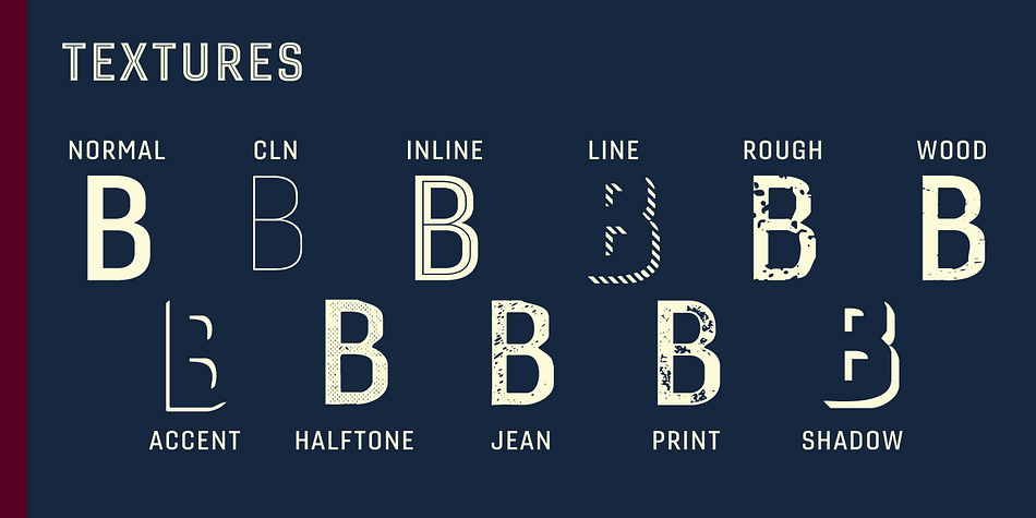 Gineso Titling font family sample image.